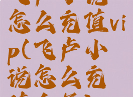 飞卢小说怎么充值vip(飞卢小说怎么充值会员)