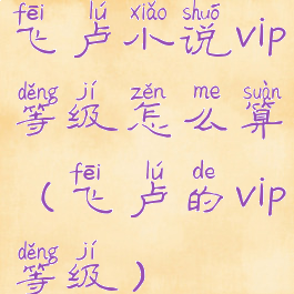 飞卢小说vip等级怎么算(飞卢的vip等级)