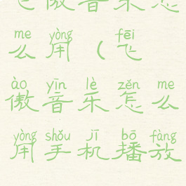 飞傲音乐怎么用(飞傲音乐怎么用手机播放)