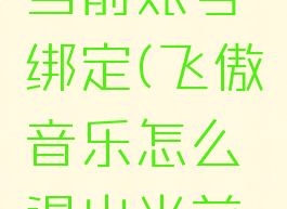 飞傲音乐怎么退出当前账号绑定(飞傲音乐怎么退出当前账号绑定手机号)