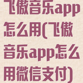 飞傲音乐app怎么用(飞傲音乐app怎么用微信支付)