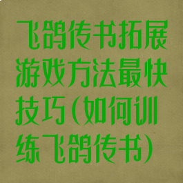 飞鸽传书拓展游戏方法最快技巧(如何训练飞鸽传书)