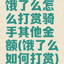 饿了么怎么打赏骑手其他金额(饿了么如何打赏)