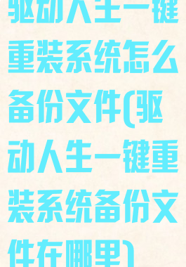 驱动人生一键重装系统怎么备份文件(驱动人生一键重装系统备份文件在哪里)