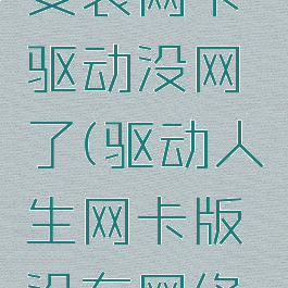 驱动人生安装网卡驱动没网了(驱动人生网卡版没有网络无法使用)
