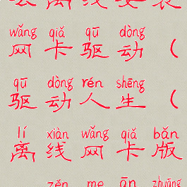 驱动人生怎么离线安装网卡驱动(驱动人生(离线网卡版)怎么安装网卡驱动)