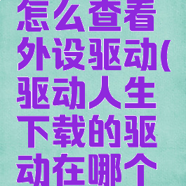 驱动人生怎么查看外设驱动(驱动人生下载的驱动在哪个文件夹)