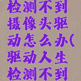 驱动人生检测不到摄像头驱动怎么办(驱动人生检测不到无线网卡)