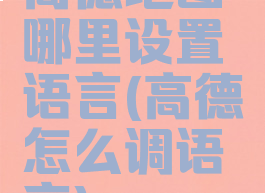 高德地图哪里设置语言(高德怎么调语言)