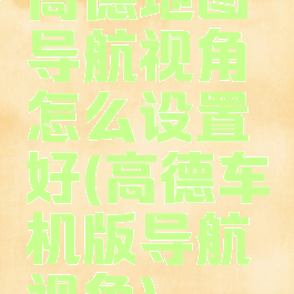 高德地图导航视角怎么设置好(高德车机版导航视角)
