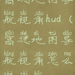 高德地图导航视角hud(高德地图导航视角怎么设置好)