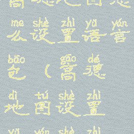 高德地图怎么设置语言包(高德地图设置语言设置)