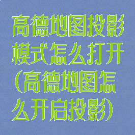 高德地图投影模式怎么打开(高德地图怎么开启投影)