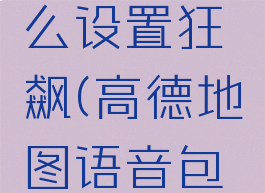 高德地图语音包怎么设置狂飙(高德地图语音包怎么设置狂飙声音)