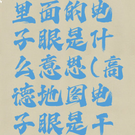 高德地图里面的电子眼是什么意思(高德地图电子眼是干嘛的)