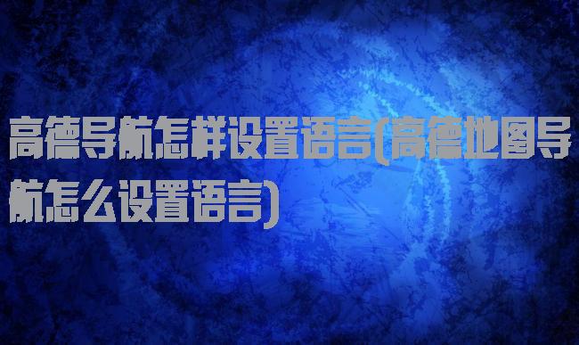 高德导航怎样设置语言(高德地图导航怎么设置语言)