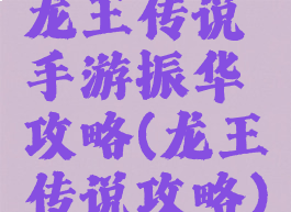 龙王传说手游振华攻略(龙王传说攻略)