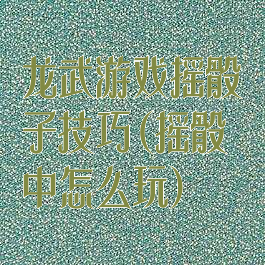 龙武游戏摇骰子技巧(摇骰中怎么玩)