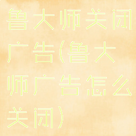 鲁大师关闭广告(鲁大师广告怎么关闭)