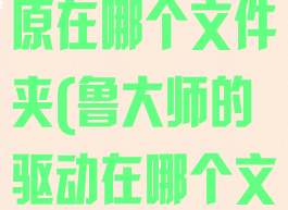 鲁大师驱动还原在哪个文件夹(鲁大师的驱动在哪个文件夹)