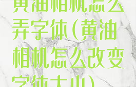 黄油相机怎么弄字体(黄油相机怎么改变字体大小)