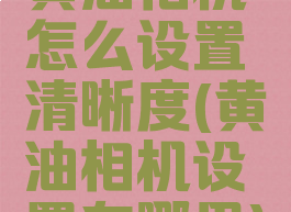 黄油相机怎么设置清晰度(黄油相机设置在哪里)