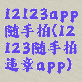 12123app随手拍(12123随手拍违章app)