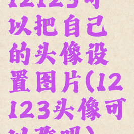 12123可以把自己的头像设置图片(12123头像可以改吗)