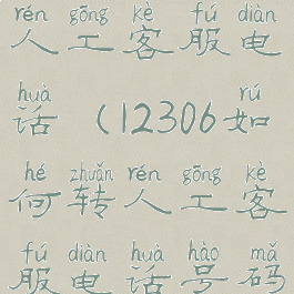 12306如何转人工客服电话(12306如何转人工客服电话号码)