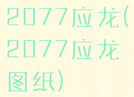 2077应龙(2077应龙图纸)