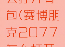 2077怎么打开背包(赛博朋克2077怎么打开背包)