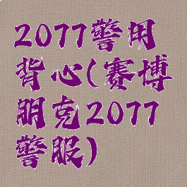 2077警用背心(赛博朋克2077警服)