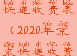 2020年京东快递收费表(2020年京东快递收费表图片)