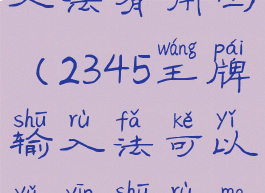 2345王牌输入法有用吗(2345王牌输入法可以语音输入吗)