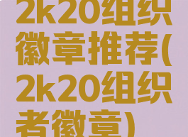 2k20组织徽章推荐(2k20组织者徽章)