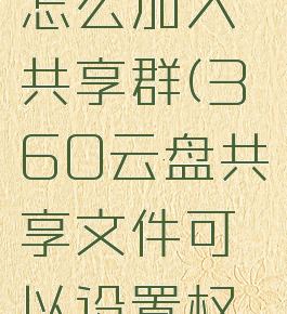 360云盘怎么加入共享群(360云盘共享文件可以设置权限吗)