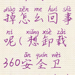 360安全卫士卸载不掉怎么回事呢(想卸载360安全卫士但是卸载不了)