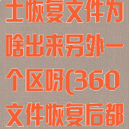 360安全卫士恢复文件为啥出来另外一个区呀(360文件恢复后都是损坏的)