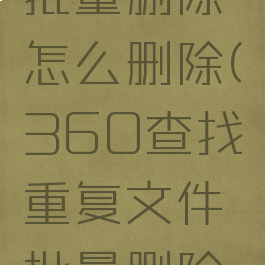 360查找重复文件批量删除怎么删除(360查找重复文件批量删除怎么删除记录)