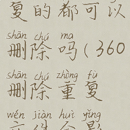 360查找重复文件重复的都可以删除吗(360删除重复文件会影响电脑运行使用吗)