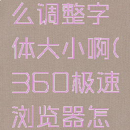 360极速浏览器怎么调整字体大小啊(360极速浏览器怎么缩小字体)