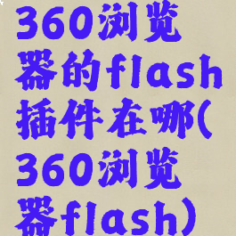 360浏览器的flash插件在哪(360浏览器flash)