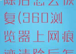 360浏览器上网痕迹清除后怎么恢复(360浏览器上网痕迹清除后怎么恢复记录)