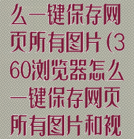 360浏览器怎么一键保存网页所有图片(360浏览器怎么一键保存网页所有图片和视频)