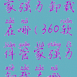 360软件管家强力卸载在哪(360软件管家强力卸载在哪设置)