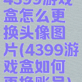 4399游戏盒怎么更换头像图片(4399游戏盒如何更换账号)