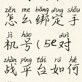 5E对战平台怎么绑定手机号(5e对战平台如何绑定steam)