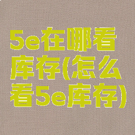 5e在哪看库存(怎么看5e库存)