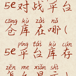 5e对战平台仓库在哪(5e平台库存怎么显示)