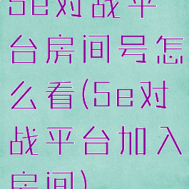 5e对战平台房间号怎么看(5e对战平台加入房间)